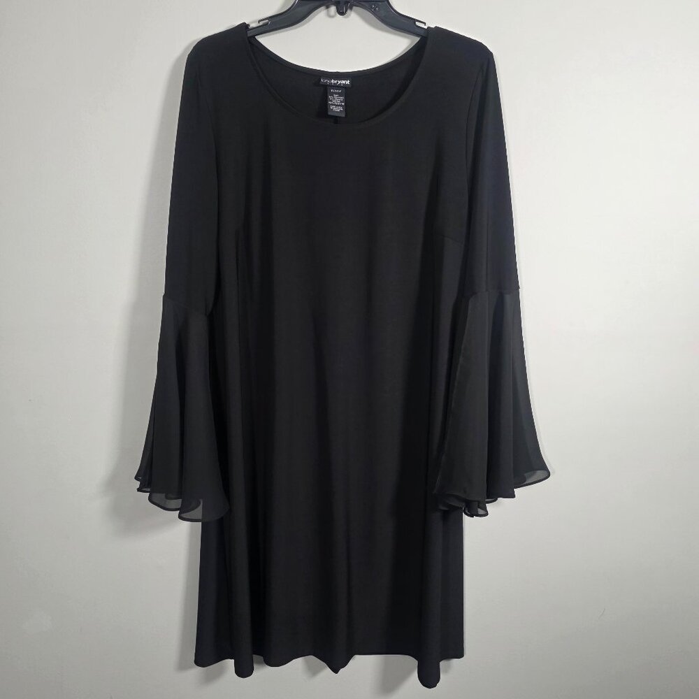 Lane Bryant Plus Size Black Dress with Chiffon Bell Sleeves 18/20W